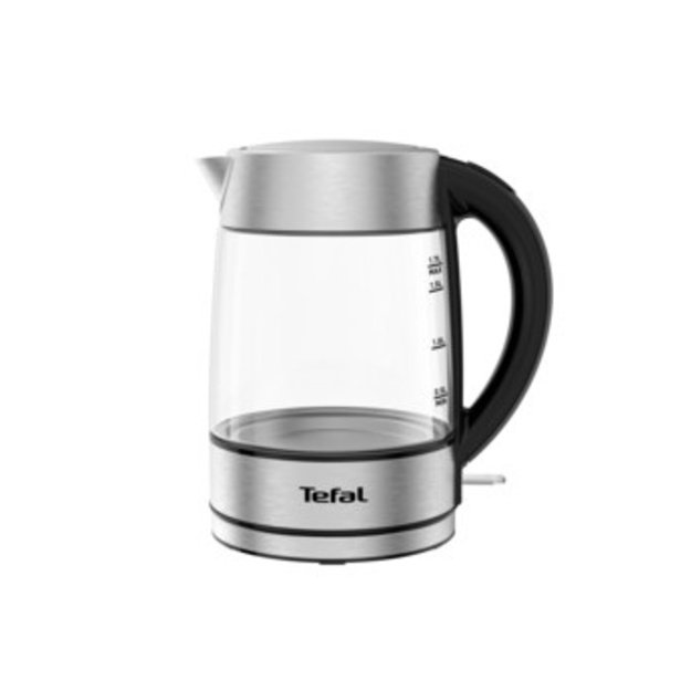 TEFAL | Kettle | KI772D | Electric | 2400 W | 1.7 L | Glass | 360&deg; rotational base | Black/Stainless Steel