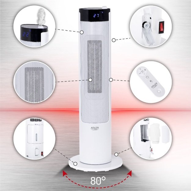 Ceramic radiator ADLER AD 7730 White