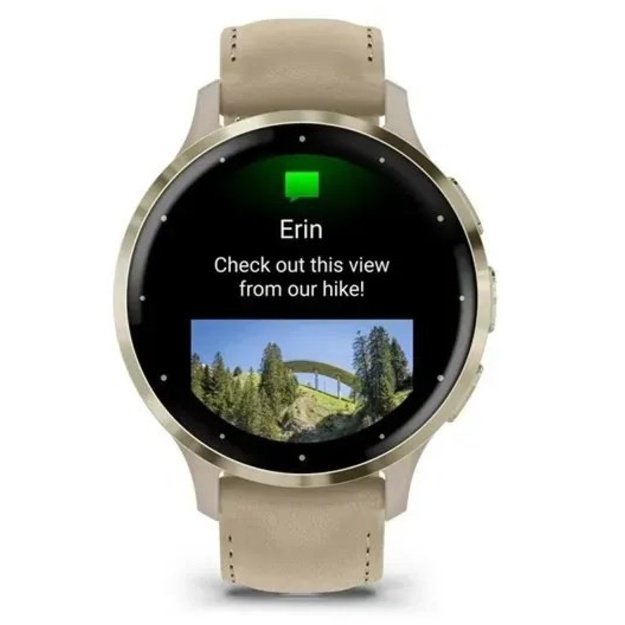 Garmin 010-02785-55 smartwatch / sport watch 3.05 cm (1.2 ) AMOLED 41 mm Digital 390 x 390 pixels Touchscreen Gold Wi-Fi GPS