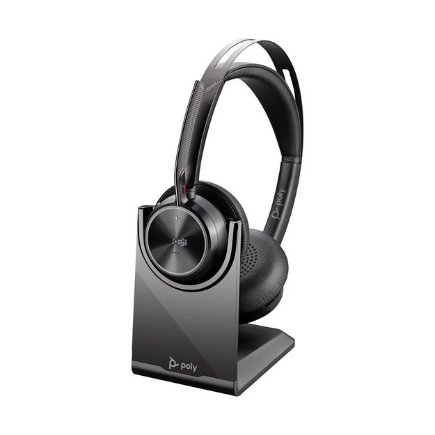 Poly Voyager Focus 2-M USB-C-C Headset USB-C/A Adapter Charging Stand