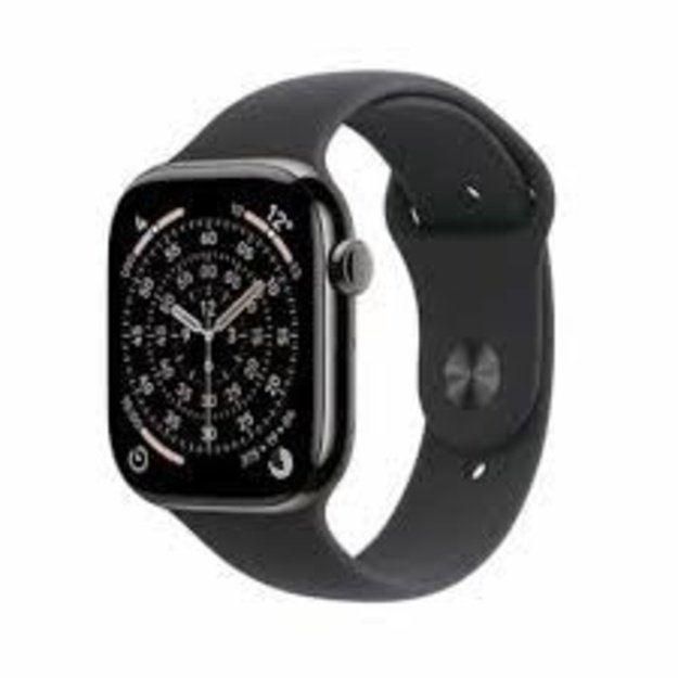 Apple Watch Series 11&Acirc;GPS + Cellular 42mm&Acirc;Natural Titanium Case with Stone Grey Sport Band - S/M