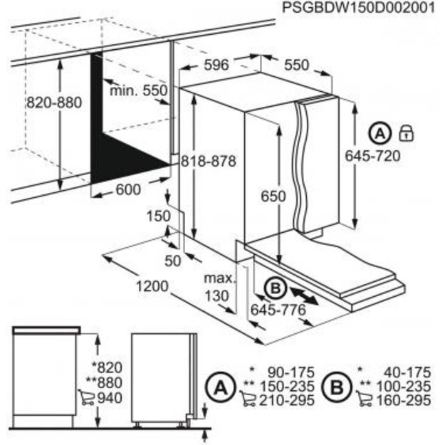 AEG FSB53927Z dishwasher Fully built-in 14 place settings D