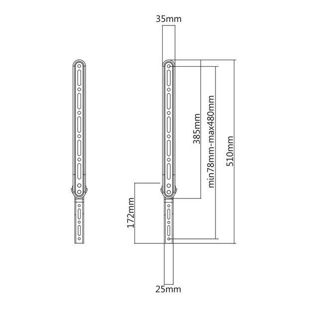 Maclean MC-912 Universal Soundbar Speaker Mount Holder TV Mounting Adjustable VESA 23  - 65  15 kg