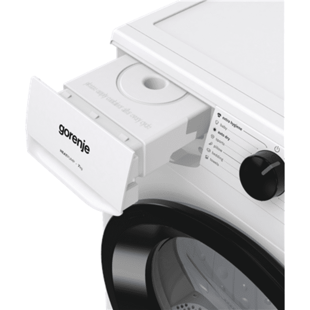 Gorenje Dryer Machine | D2HNE7E | Energy efficiency class E | Front loading | 7 kg | Heat pump | LED | Depth 51 cm | White