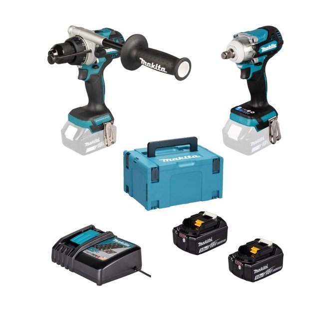 MAKITA COMBO SET 18V DLX2590TJ (DHP492, DTW300) 2x5.0Ah
