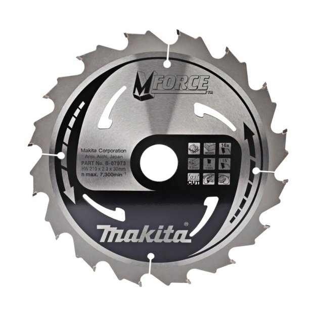 Medžio pjovimo diskas MAKITA 210x30x2,3mm 16T 15&deg;