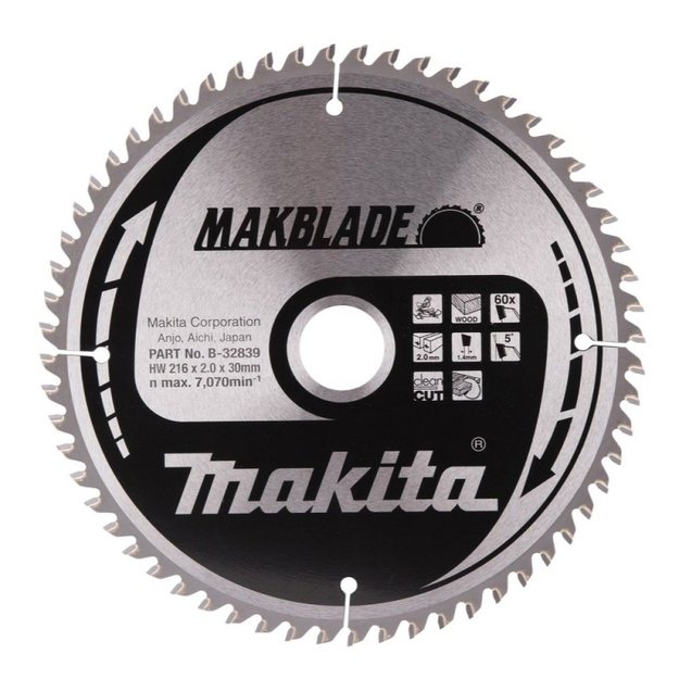 Pjovimo diskas MAKITA 216x2x30mm 60T 5&deg;