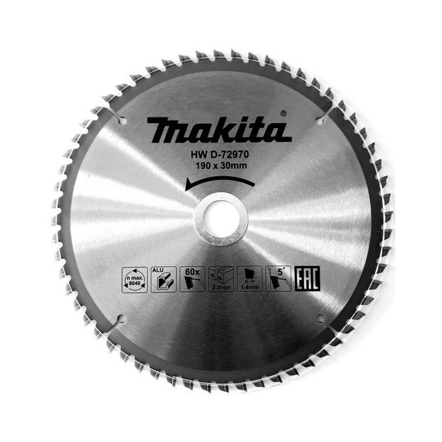 Pjovimo diskas aliuminiui MAKITA 190x30/20x2,2 60T 5&deg;