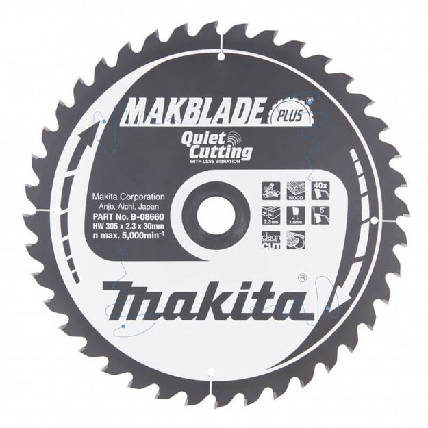 Pjovimo diskas MAKITA Makblade plus 305x30x2,3mm 40T 5&deg;