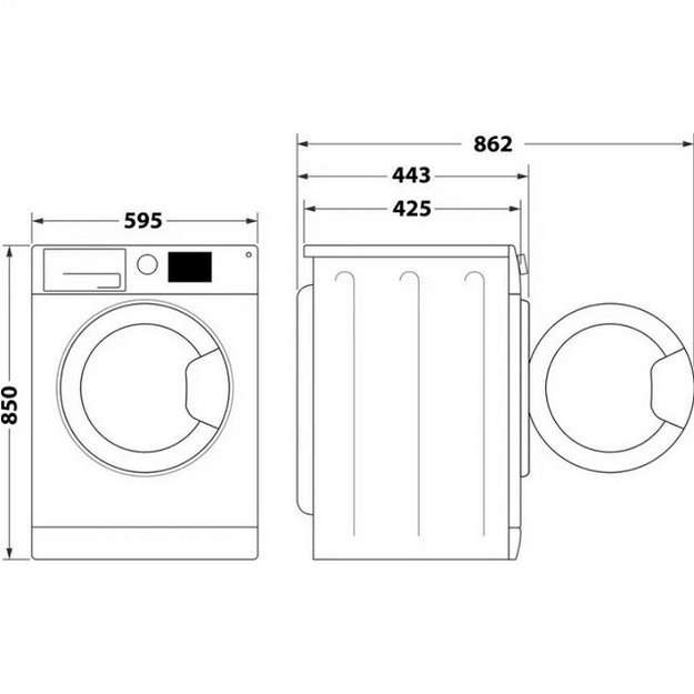 INDESIT | Washing machine | MTWSE 61294 WK EE | Energy efficiency class C | Front loading | Washing capacity 6 kg | 1150 RPM | D