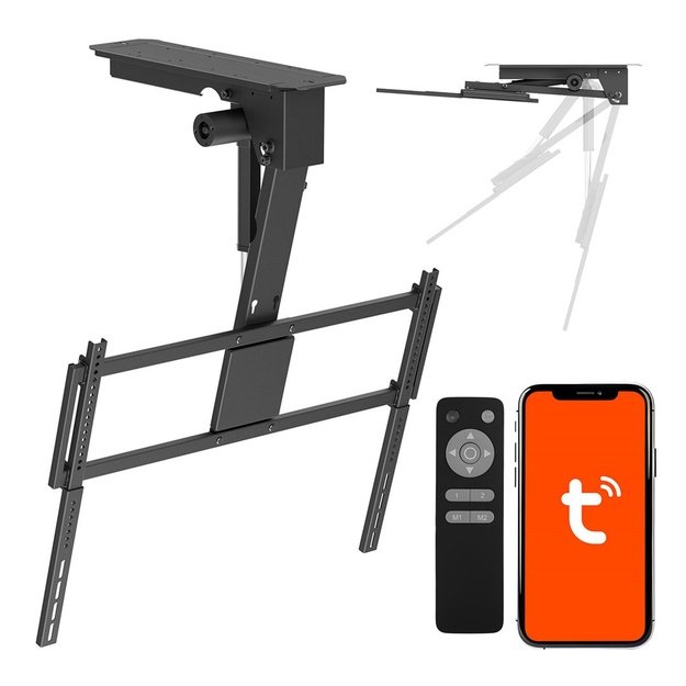 Maclean Electric TV Mount, Ceiling-Mounted, Tuya Compatible, Max. VESA 800x400, for 43-86  TVs, Max. 55 kg, MC-176 T
