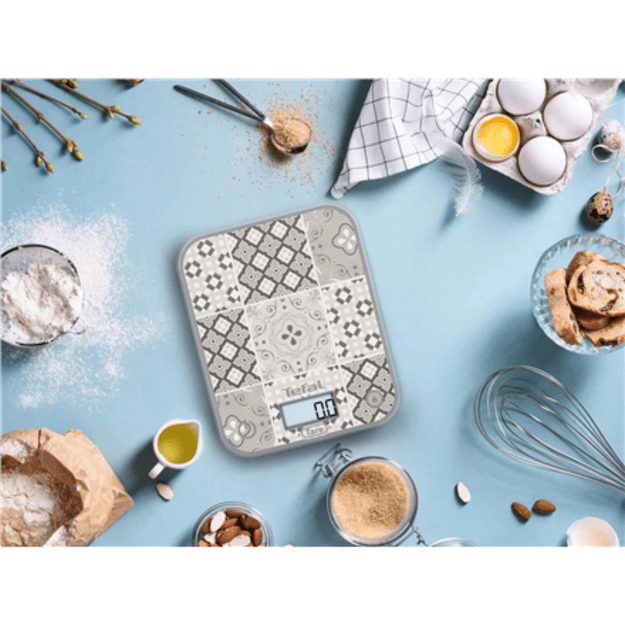 TEFAL Electronic Kitchen Scale | Optiss BC50D6V0 | Graduation 0.5/1 g | Display type LCD | Mozaic Decor