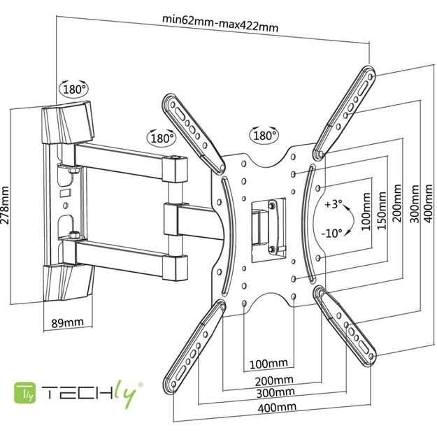 TV Wall Mount 32-55  LED/LCD 30kg Swivel Tilt