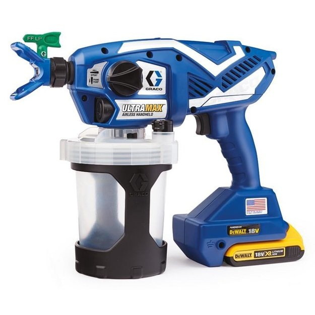 GRACO ULTRAMAX PAINT GUN ( 2 x AKU. 2AH DEWALT+ LOAD ) + BAG
