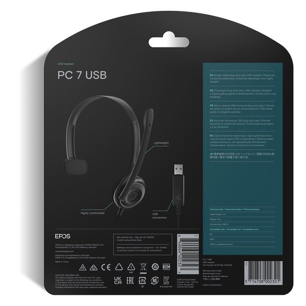 EPOS BY SENNHEISER HEADPHONES PC7 USB