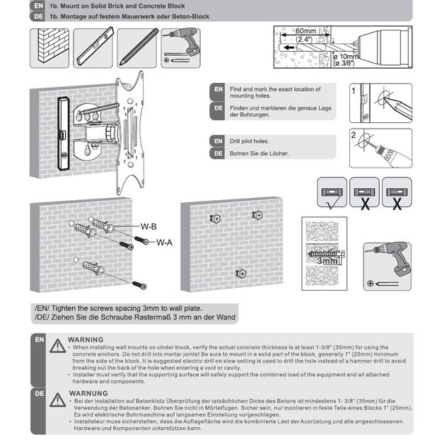 Mount wall for TV Maclean MC-501B (Rotary, Tilting, Wall - 42 , max. 30kg)