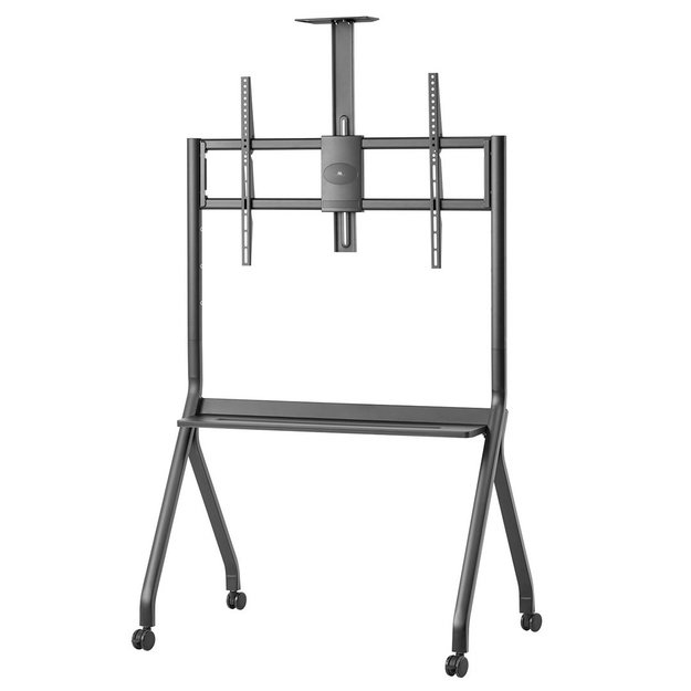 Maclean TV stand / cart, camera shelf, on casters, 55-100 , max load 120kg/10kg shelf, max. VESA 900x600, black, MC-114 B
