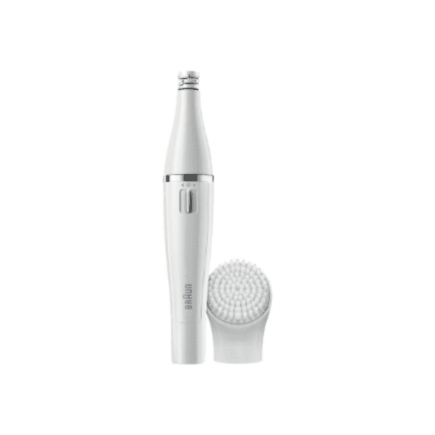 Braun Face Facial Epilator and Brush | SE810 | Number of power levels 1 | Wet & Dry | White/Silver