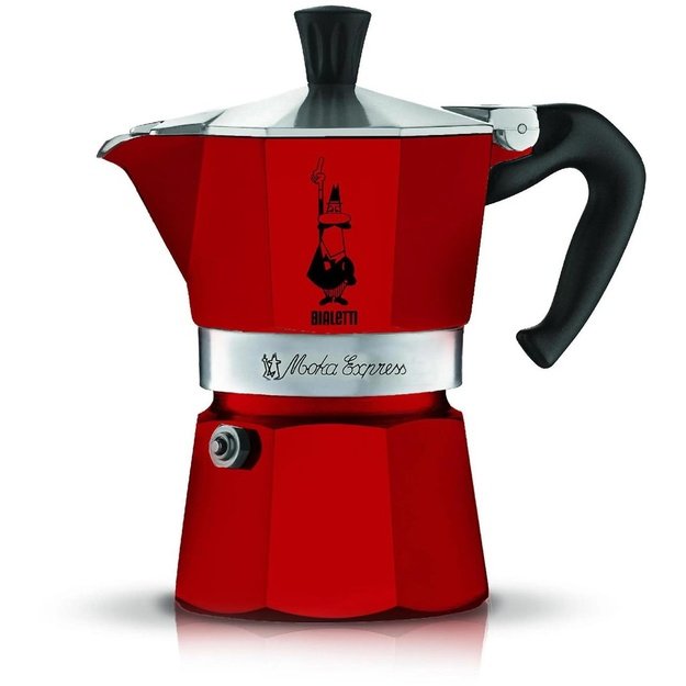 BIALETTI Moka Express 3-cup coffee maker 5466 - red