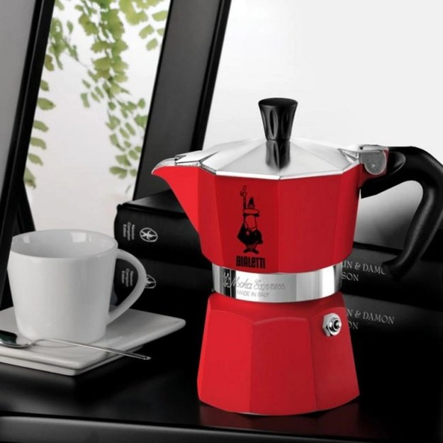 BIALETTI Moka Express 3-cup coffee maker 5466 - red