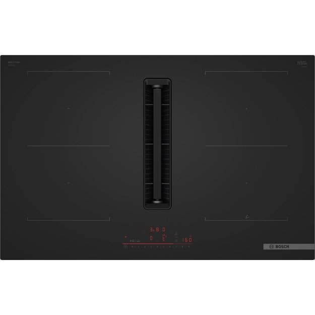 Indukcinė kaitlentė su integruota ventiliacijos sistema Bosch Serija 6, PVQ81AH26E, 80 cm