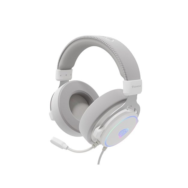 GENESIS NEON 764 RGB OVER-EAR HEADPHONES WITH MICROPHONE BACKLIGHT WHITE USB