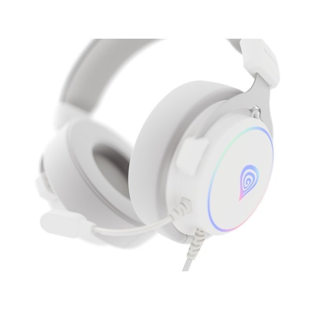 GENESIS NEON 764 RGB OVER-EAR HEADPHONES WITH MICROPHONE BACKLIGHT WHITE USB