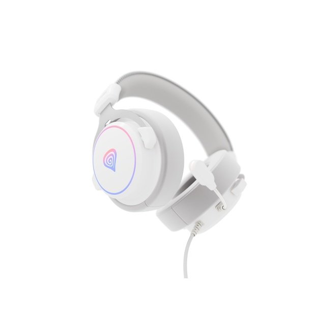 GENESIS NEON 764 RGB OVER-EAR HEADPHONES WITH MICROPHONE BACKLIGHT WHITE USB