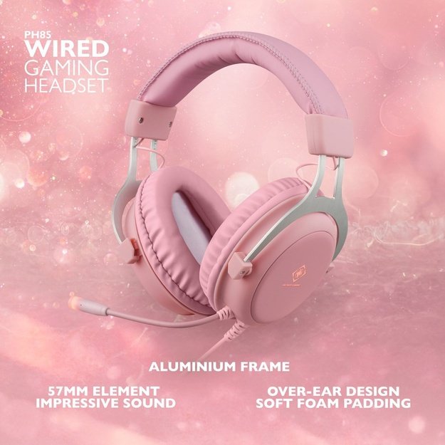 Deltaco Headset Gaming Stereo Klinke, LED, pink