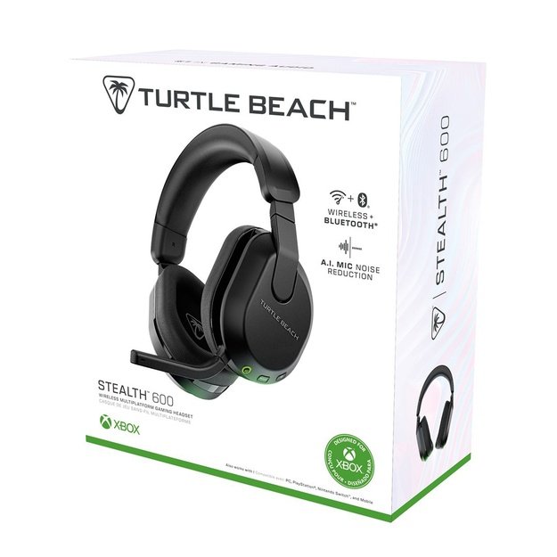 Turtle Beach Stealth 600 Black Wireless Multiplatform Gaming Headset with up to 80 hour Battery, 50mm Speakers and Bluetooth