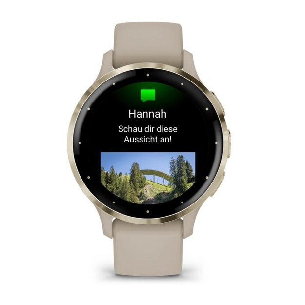 Garmin Venu 3S 3.05 cm (1.2 ) AMOLED 41 mm Digital 390 x 390 pixels Touchscreen Gold, Grey Wi-Fi GPS (satellite)