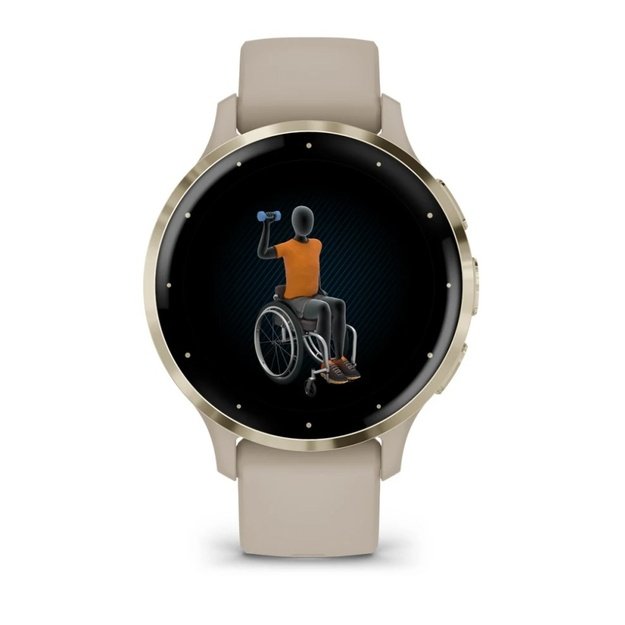 Garmin Venu 3S 3.05 cm (1.2 ) AMOLED 41 mm Digital 390 x 390 pixels Touchscreen Gold, Grey Wi-Fi GPS (satellite)