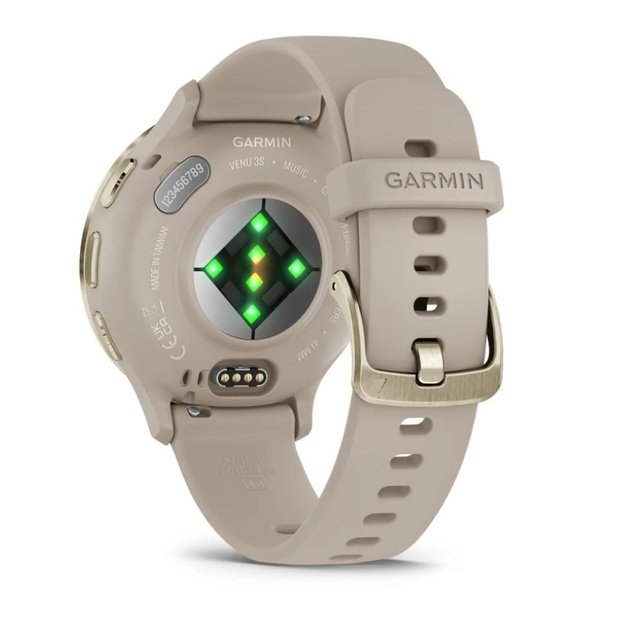 Garmin Venu 3S 3.05 cm (1.2 ) AMOLED 41 mm Digital 390 x 390 pixels Touchscreen Gold, Grey Wi-Fi GPS (satellite)
