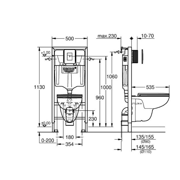 WC komplektas GROHE SOLIDO 5-in-1, 112957SH00, Chrome