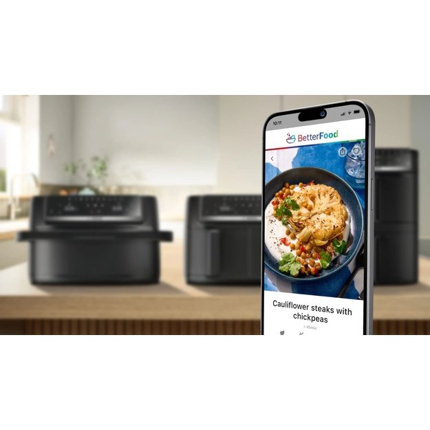 Bosch Serie 4 MAFD440B7 fryer Double 9 L 2500 W Hot air fryer Black