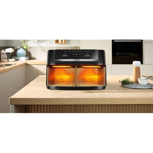 Bosch Serie 4 MAFD440B7 fryer Double 9 L 2500 W Hot air fryer Black