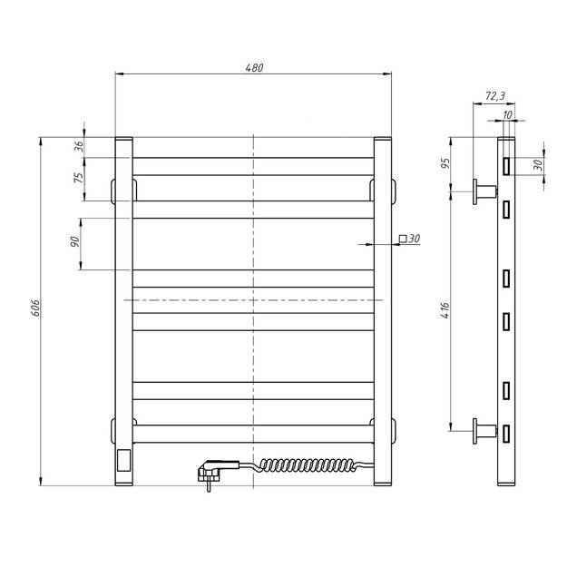 NAVIN Avangard 480*600 Sensor kairė juodas 12-228153-4860