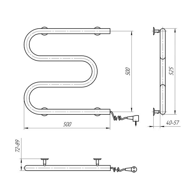 NAVIN Gyvatukas-25 500*500 dešinė 10-000000-5050 1