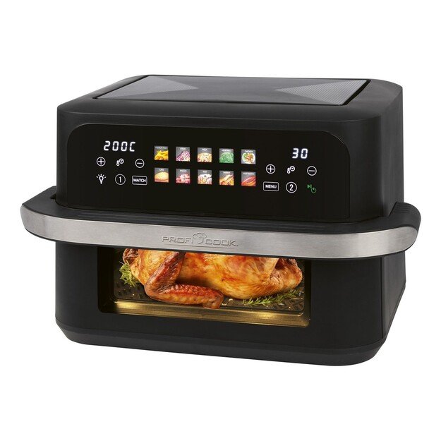 ProfiCook PC-FR 1313 H Double 10 L Stand-alone 2400 W Hot air fryer Black, Stainless steel 9