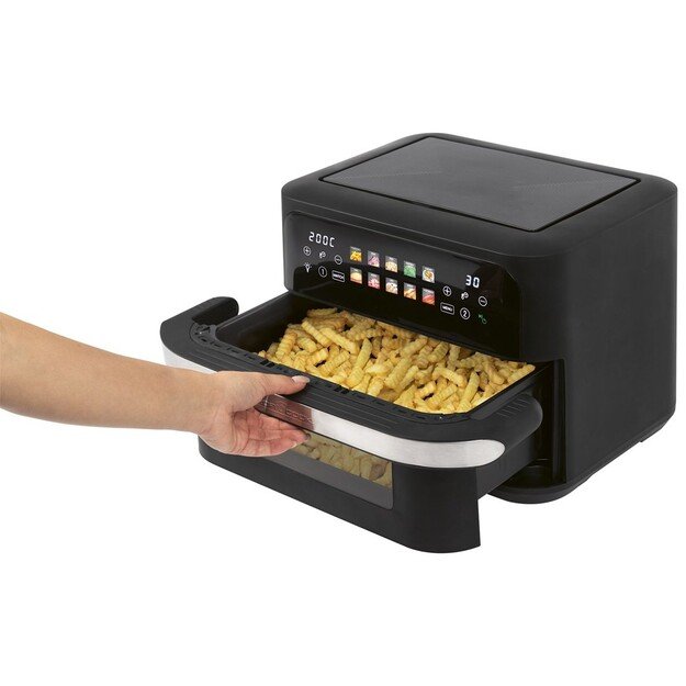 ProfiCook PC-FR 1313 H Double 10 L Stand-alone 2400 W Hot air fryer Black, Stainless steel 8