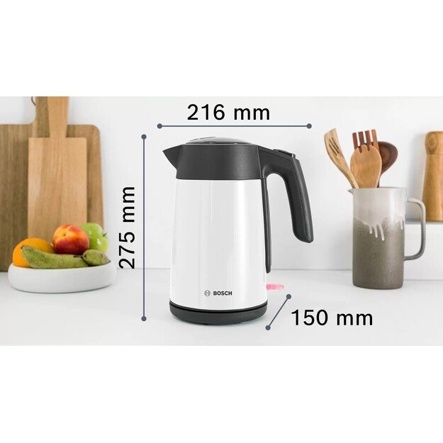 Electric kettle Bosch TWK 7L461, 2400 W, 1.7 l White 3