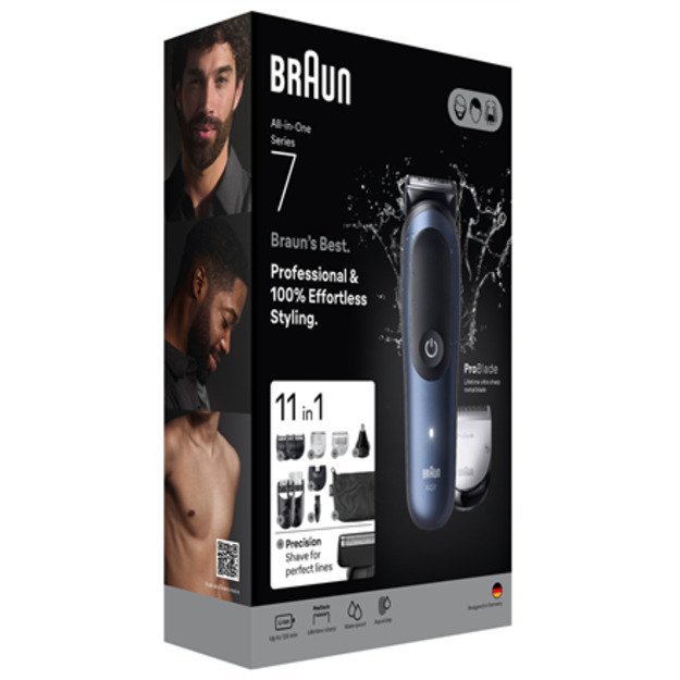 Braun 11in1 Grooming Kit | All-in-One Series 7 AIO7540 | Cordless | Number of length steps 14 | Black/Blue 1