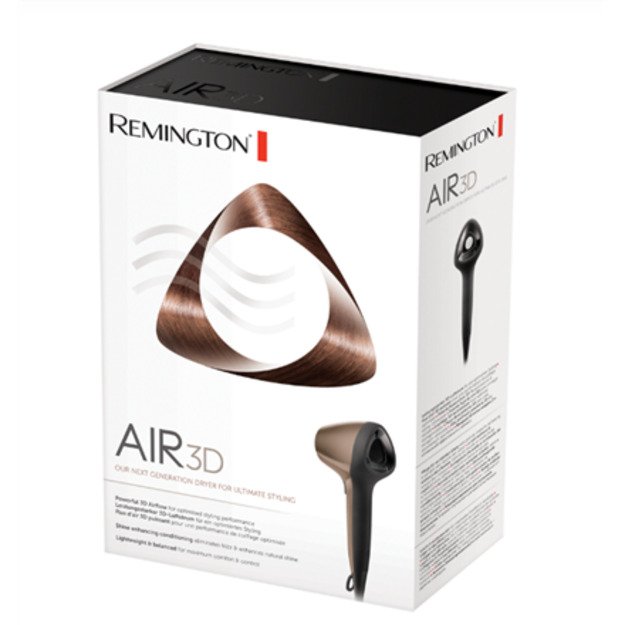 Remington The Salon Collection Air3D Hair Dryer | D7777 | 1800 W | Number of temperature settings 3 | Ionic function | Diffuser 1