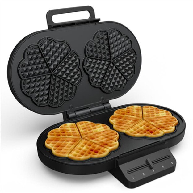 Princess Waffle Maker | 132384 | 1200 W | Number of pastry 10 | Heart shaped | Black 3