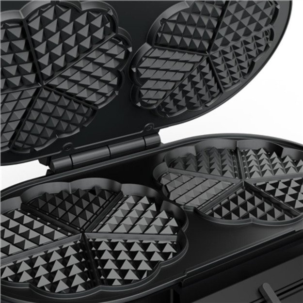Princess Waffle Maker | 132384 | 1200 W | Number of pastry 10 | Heart shaped | Black 1