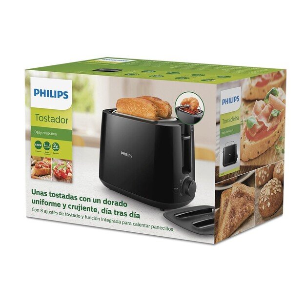 Philips Daily Collection HD2582/90 toaster 8 2 slice(s) 830 W Black 2