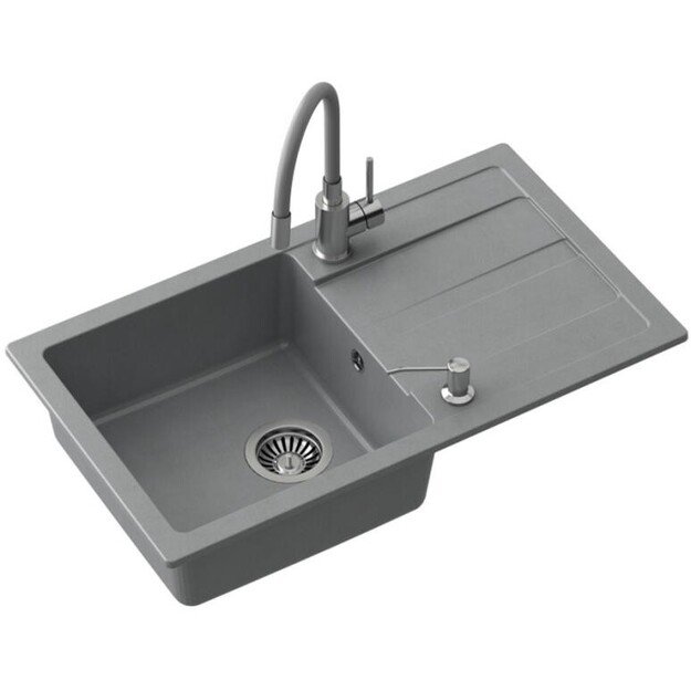 Plautuvė su mai&scaron;ytuvu ir dozatoriumi Quadron READY MAX, TQ7744RMSZ, pilka