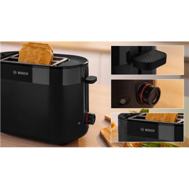 Bosch Compact Toaster | TAT2M123 MyMoment | Power 950 W | Number of slots 2 | Housing material Plastic | Black 4
