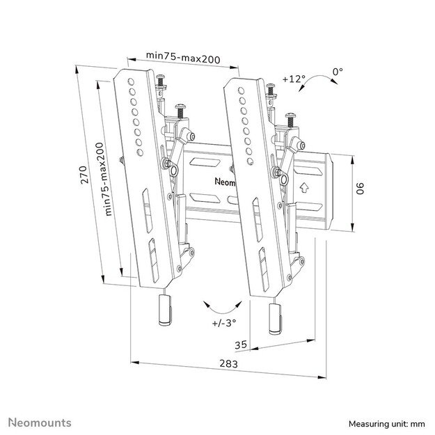 Neomounts WL35S-850BL12 TV mount wall 24-65  - tiltable - lockable - fast installation 10