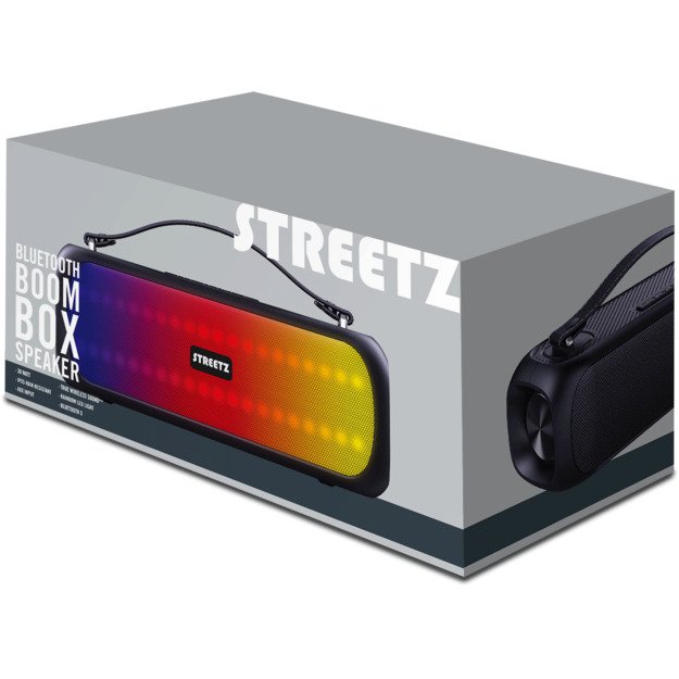 Kolonėlė STREETZ BT 2x 7.5 W, IPX5, AUX, USB flash, LED, juoda / CMB-110 2